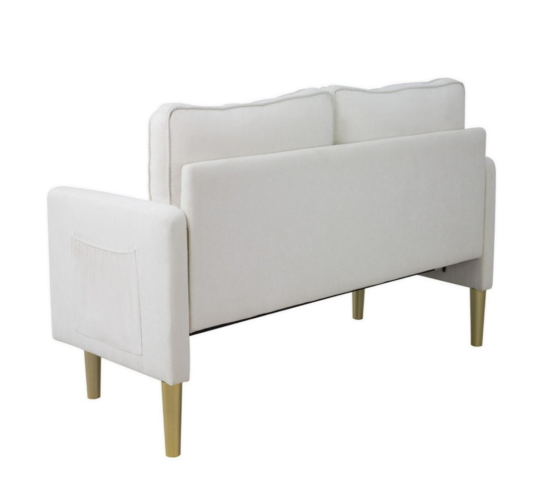 Linen Sofa Couch With 2 Pillows, Mid Century Modern Couches, 3 Seater  Couches For Bedroom Furniture, Home Office