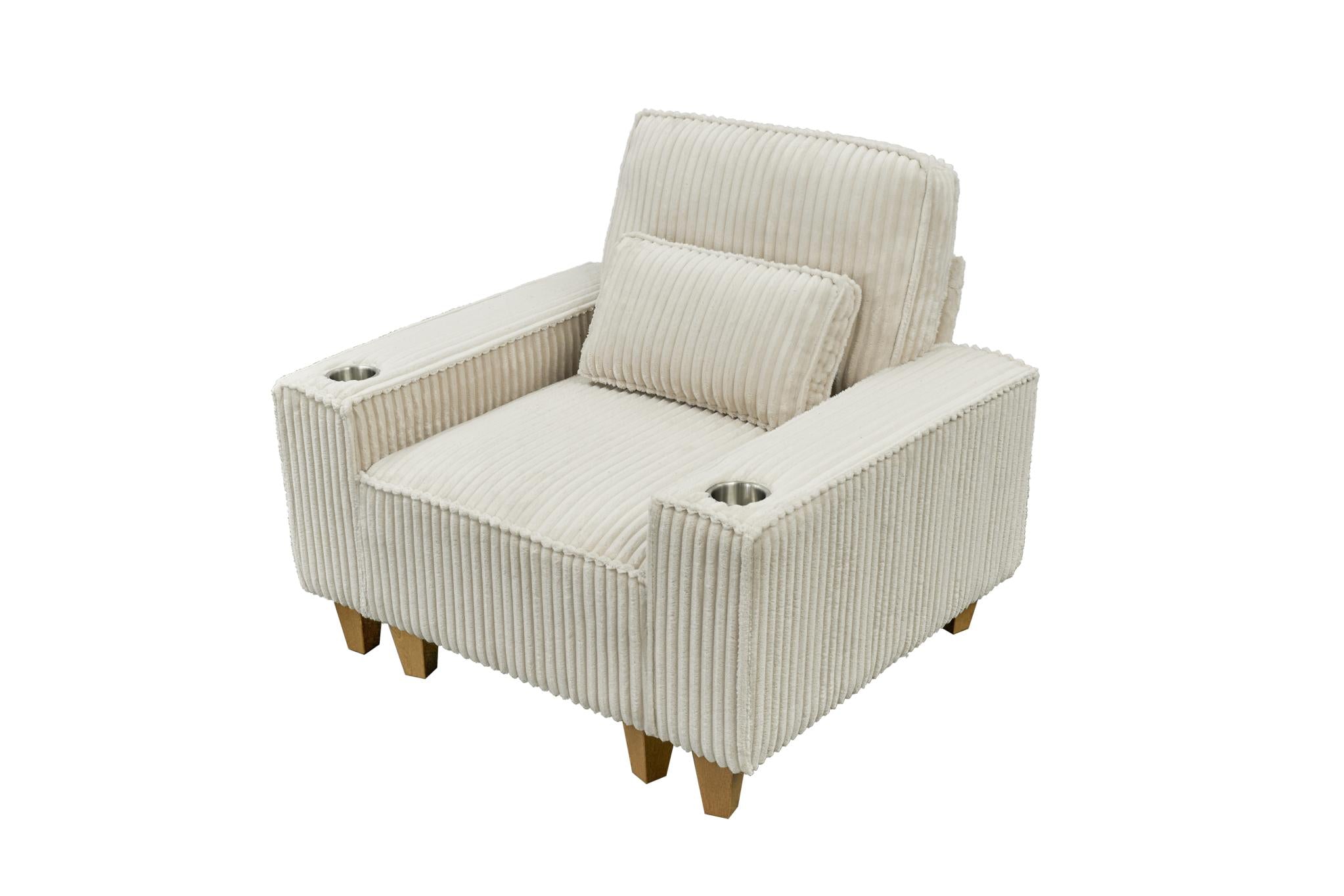 Corduroy Sectional Sofa with Cup Holder for Living Room（single sofa chair/2 Seater Loveseat/3 Seater sofa）