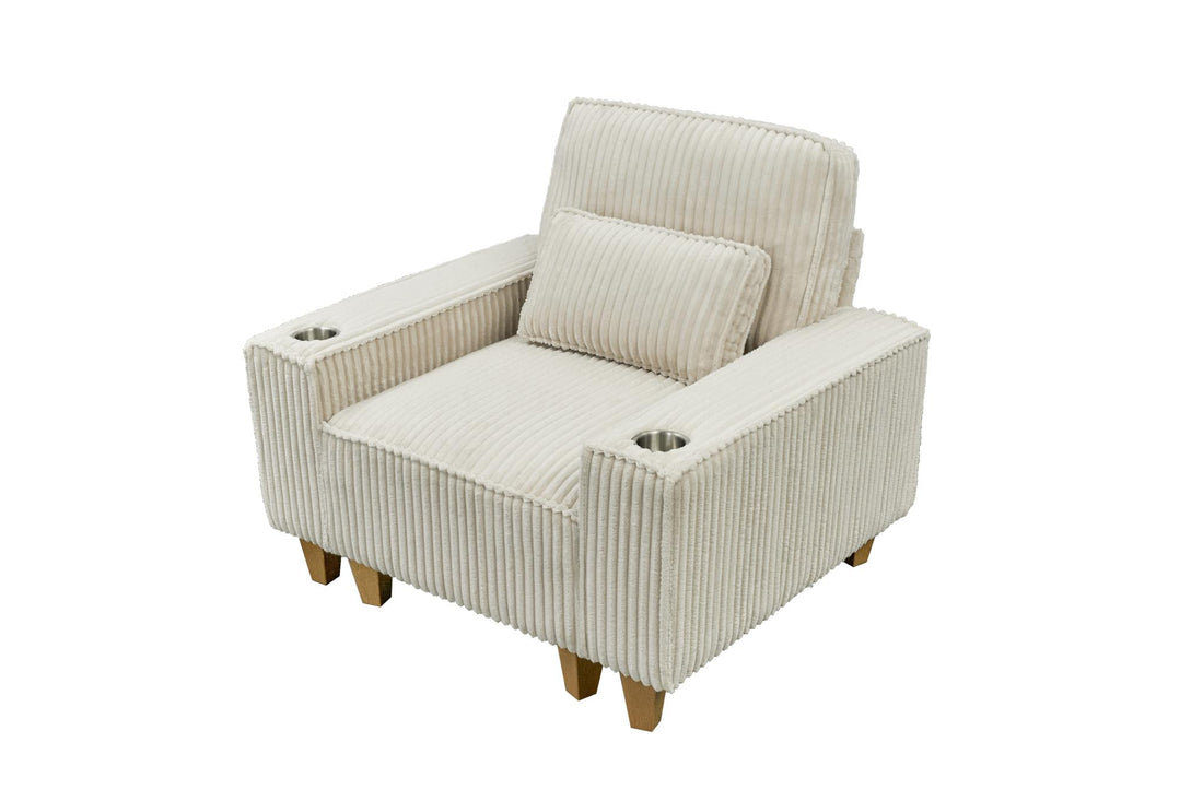 Corduroy Sectional Sofa with Cup Holder for Living Room（single sofa chair/2 Seater Loveseat/3 Seater sofa）