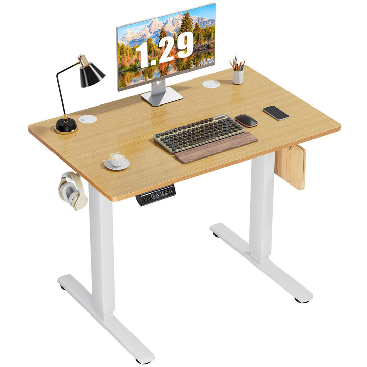 Ergonomic Height Adjustable Table with T-Shaped Metal Bracket Modern Computer Workstations