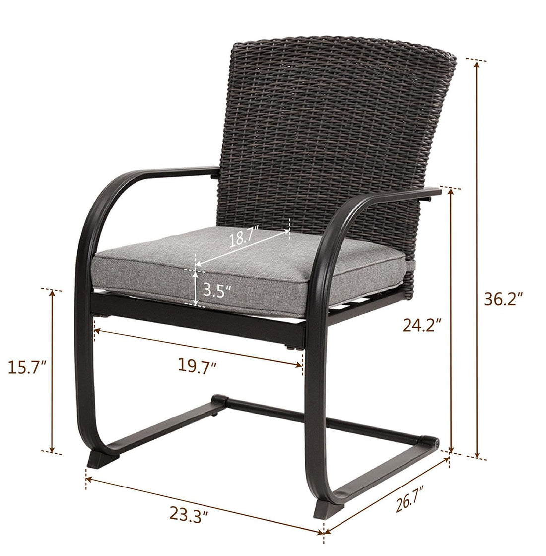 Full Iron Detachable Outdoor Chatting Table and Chair Set (Beige)