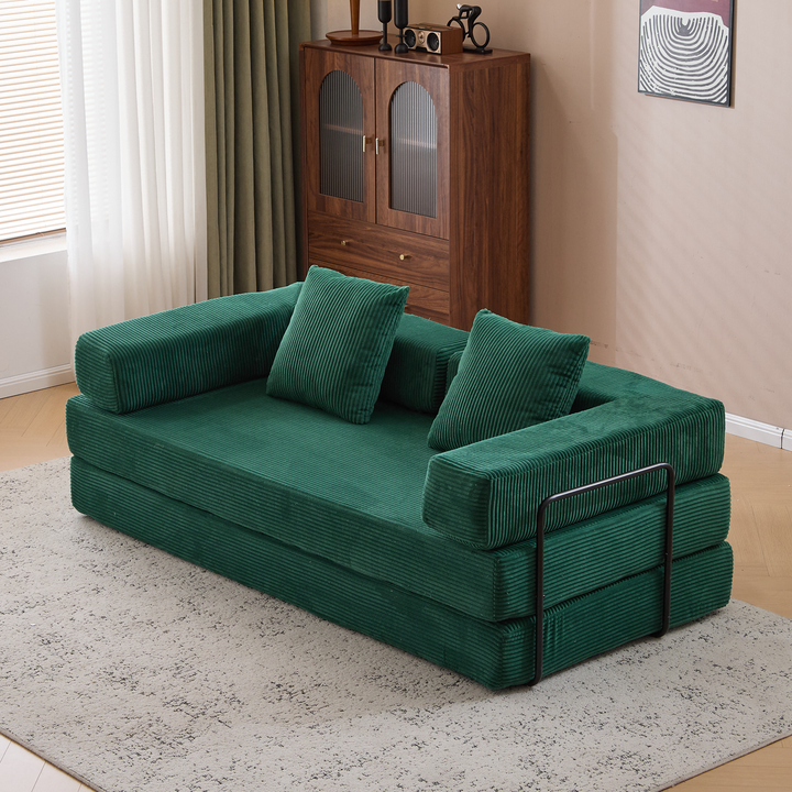 Floor Couch,Compression Sofa,Convertible Floor Sofa Bed-with Pillow Back Support Armrest,Comfy Futon Couch Lounge Sleeper Bed,Flannel fabric,for Livin