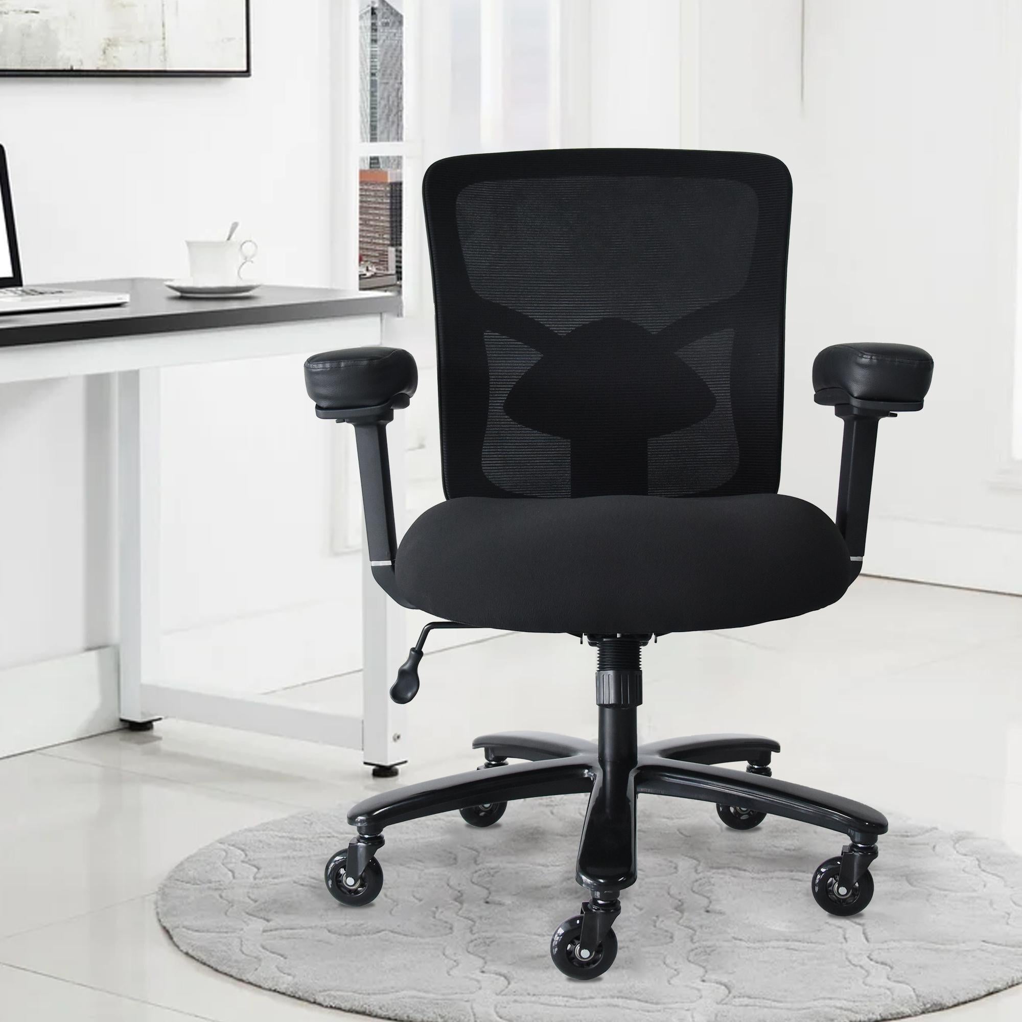 Big and Tall Office Chair 400lbs, Ergonomic Mesh Desk Computer Chair with Adjustable Lumbar Support Arms High Back Wide Seat Task Executive Rolling Sw