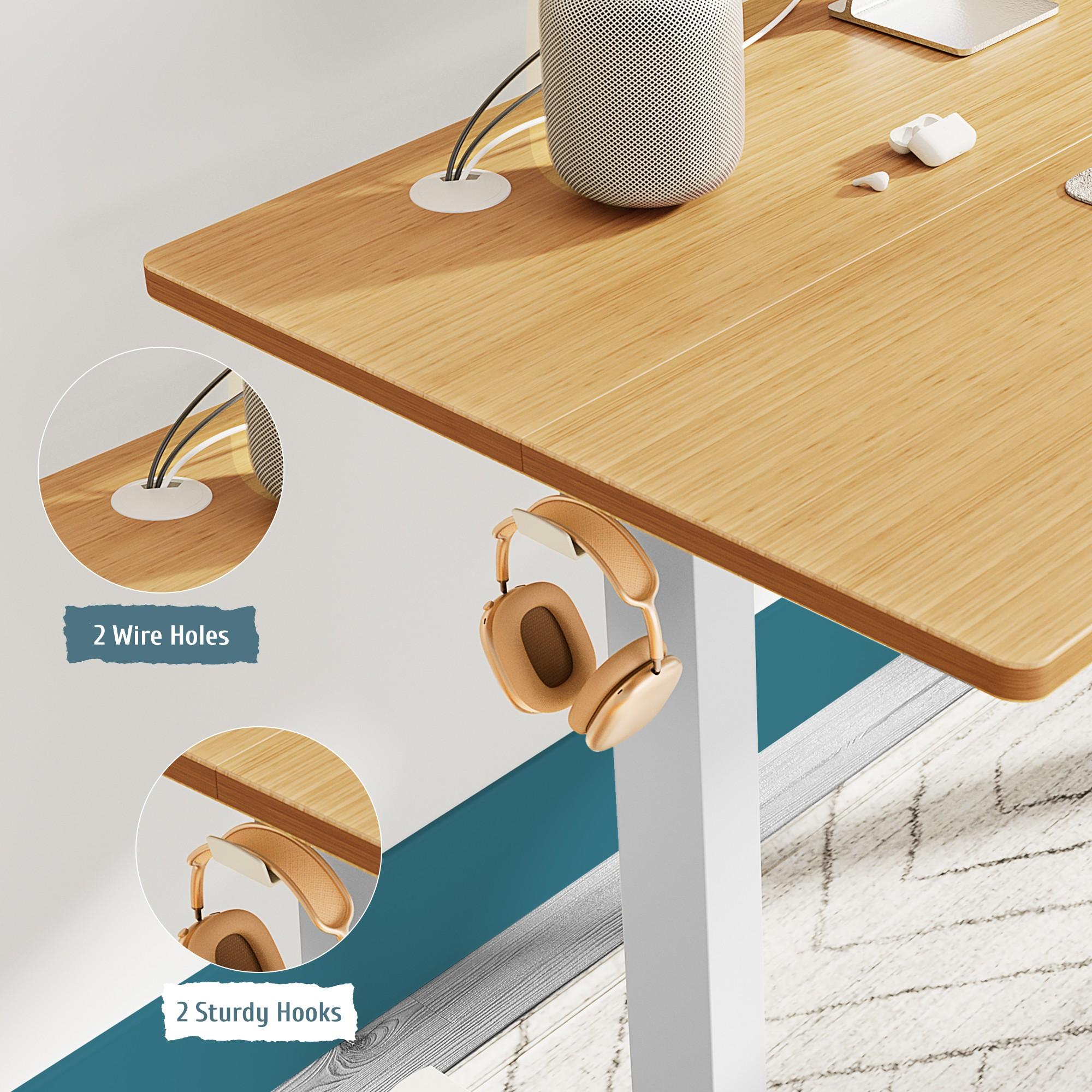Ergonomic Height Adjustable Table with T-Shaped Metal Bracket Modern Computer Workstations