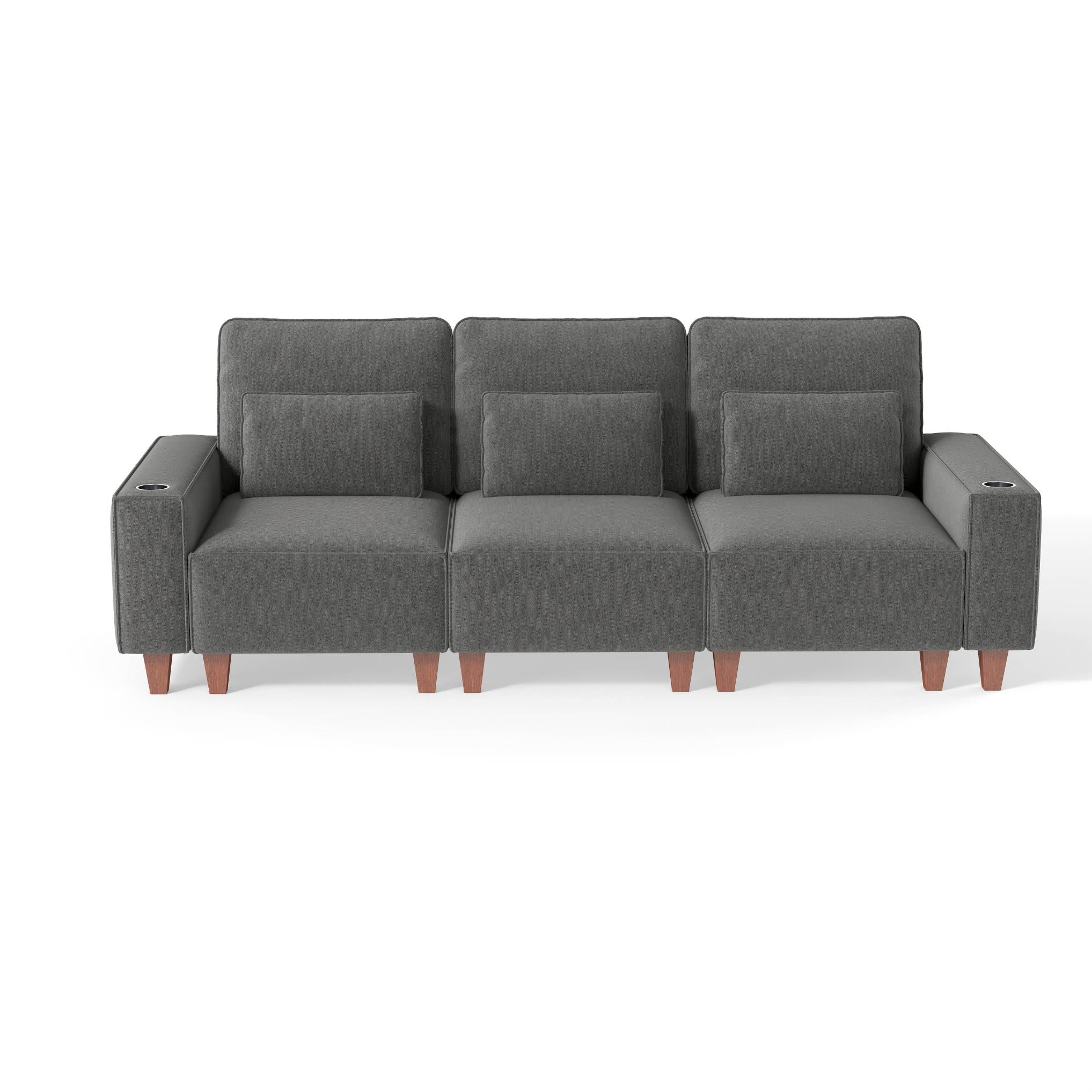Sectional Sofa with Cup Holder for Living Room,Apartment,Bedroom