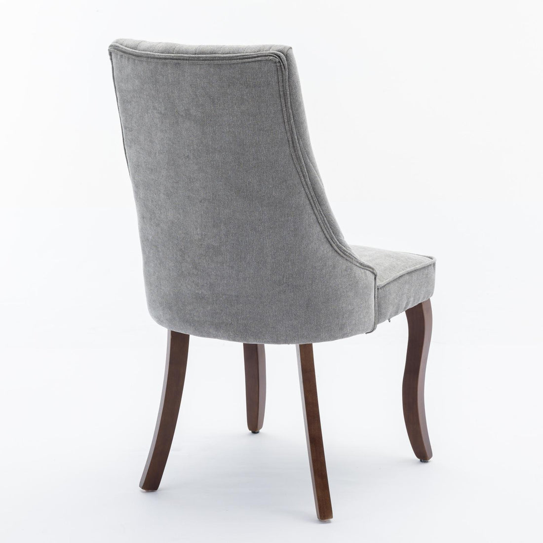 Rayon Cloth Flocking Linen Dining Chairs  Comfy Fabric Upholstered Accent Chair for Dining Room with Curved Solid Wood Legs,Set of 2