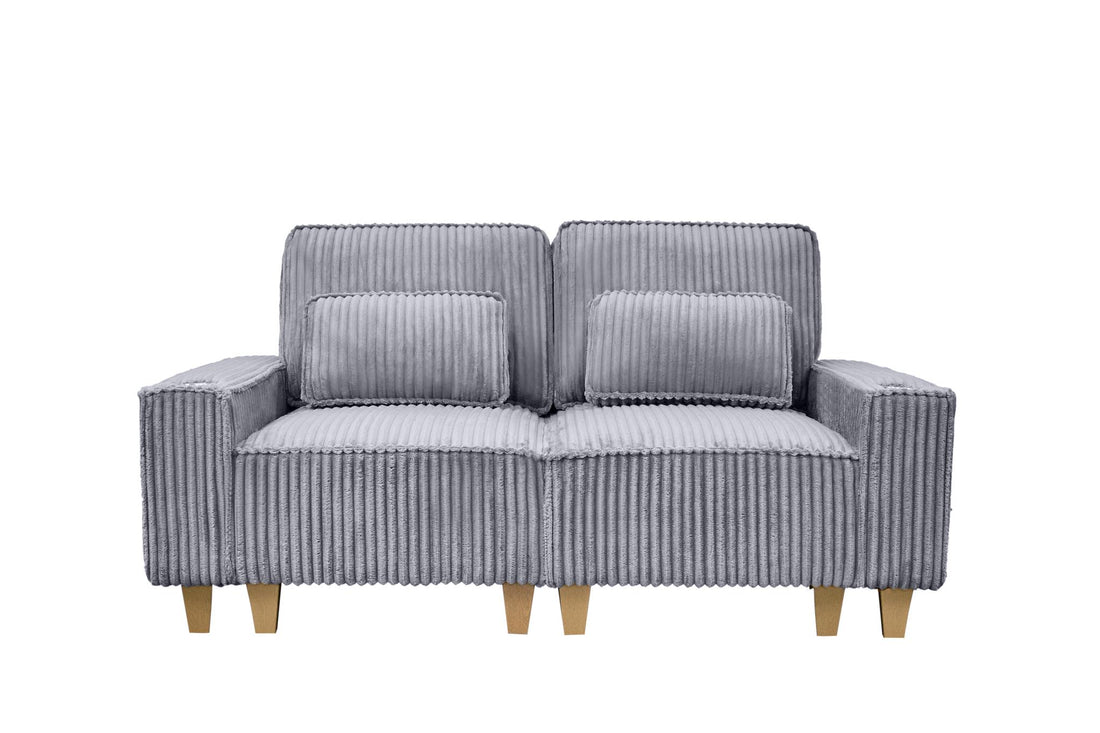 Corduroy Sectional Sofa with Cup Holder for Living Room（single sofa chair/2 Seater Loveseat/3 Seater sofa）