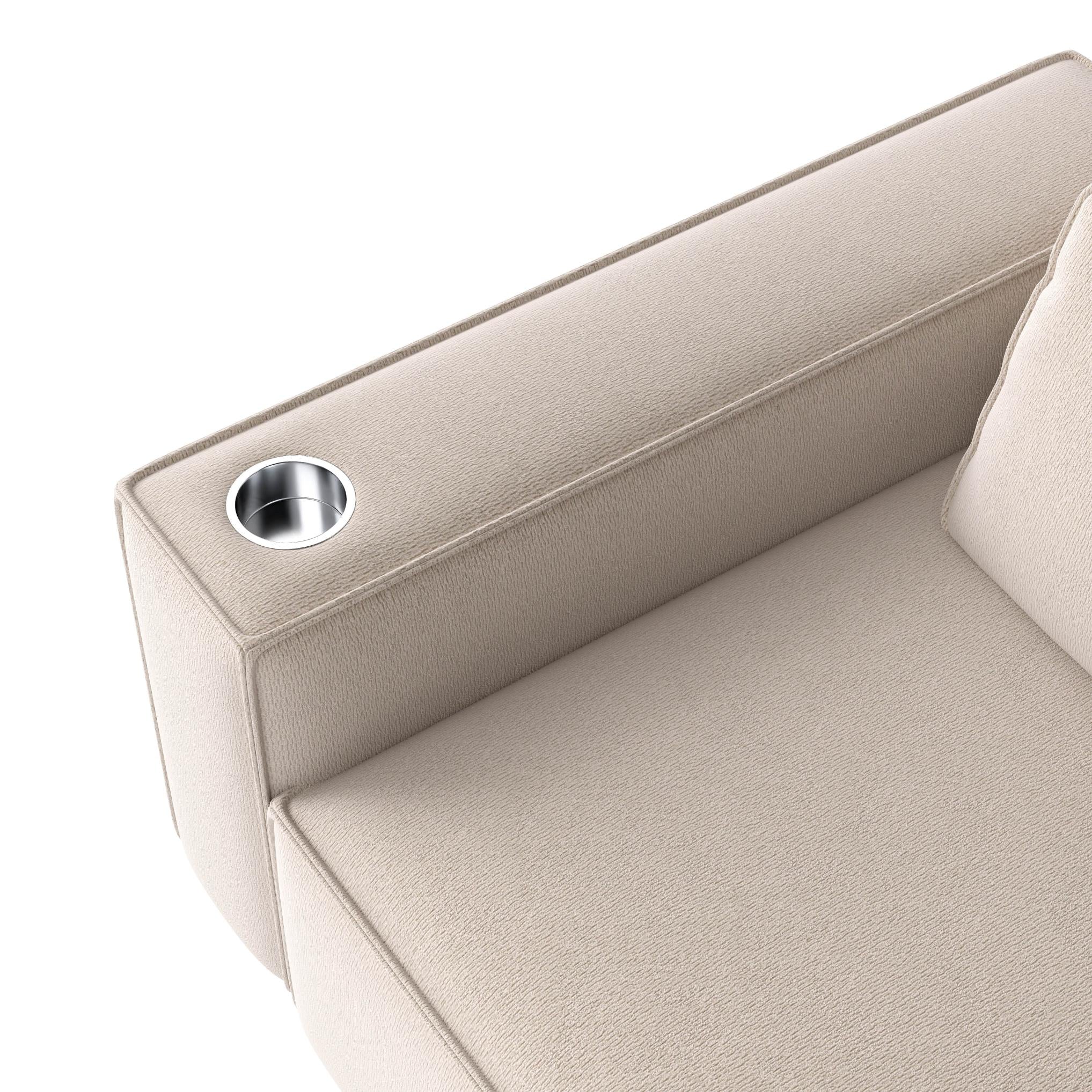 Sectional Sofa with Cup Holder for Living Room,Apartment,Bedroom