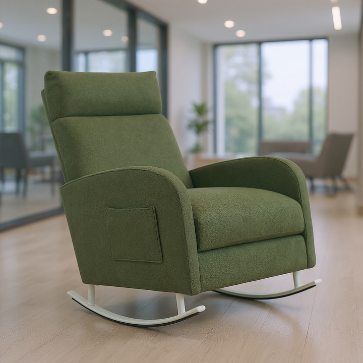 Nursery Rocking Accent Chair withSide pocket for Living Room Bedroom