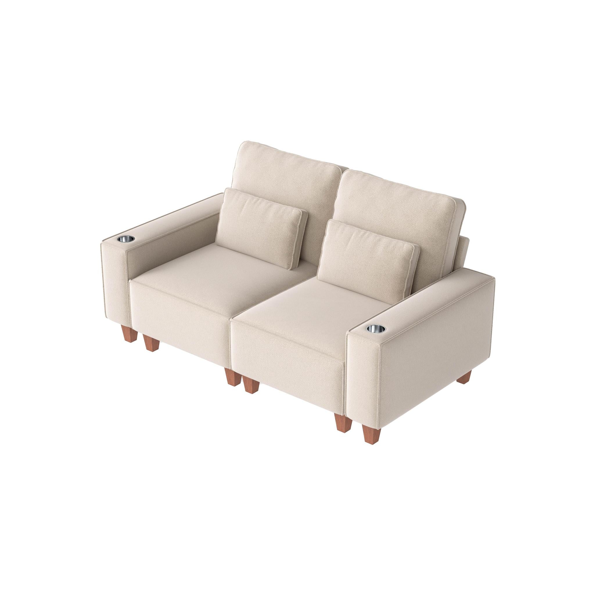 Sectional Sofa with Cup Holder for Living Room,Apartment,Bedroom