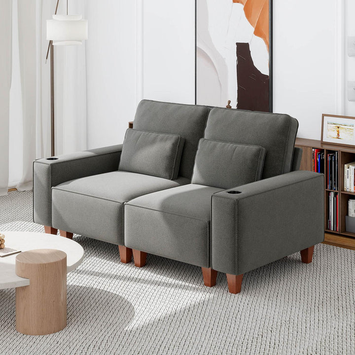 Sectional Sofa with Cup Holder for Living Room,Apartment,Bedroom
