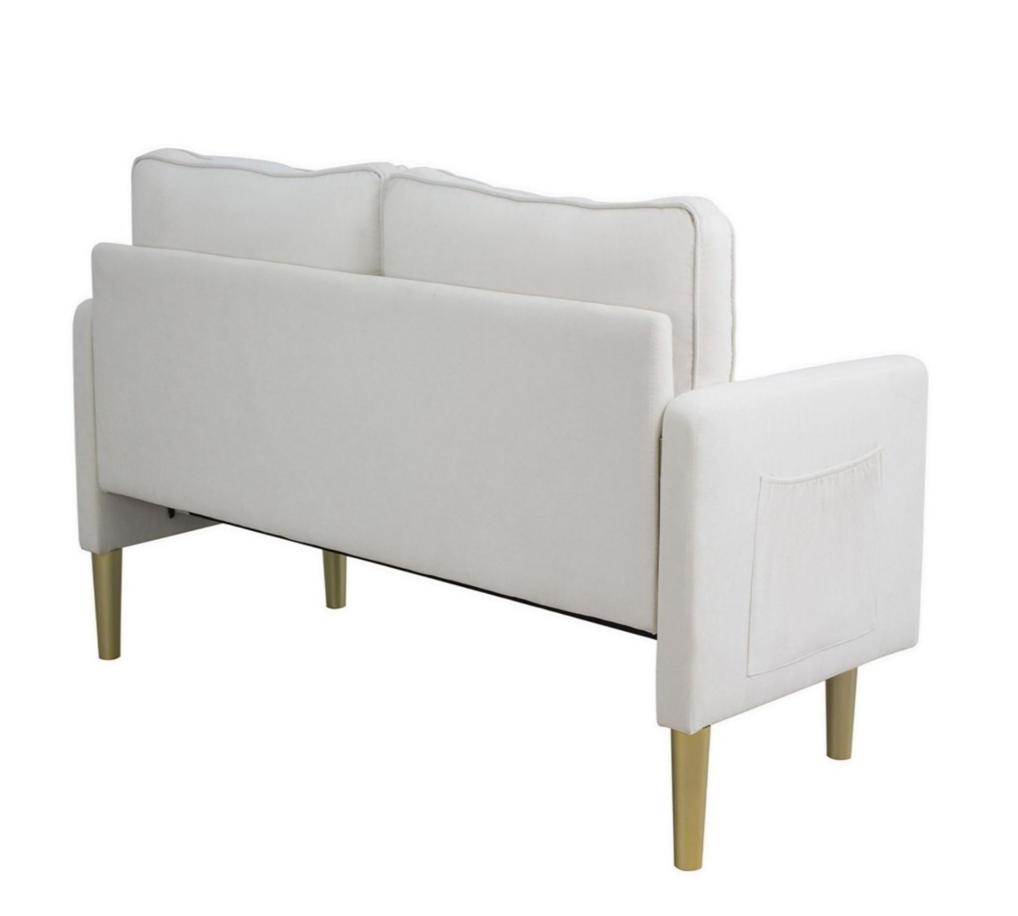 Linen Sofa Couch With 2 Pillows, Mid Century Modern Couches, 3 Seater  Couches For Bedroom Furniture, Home Office